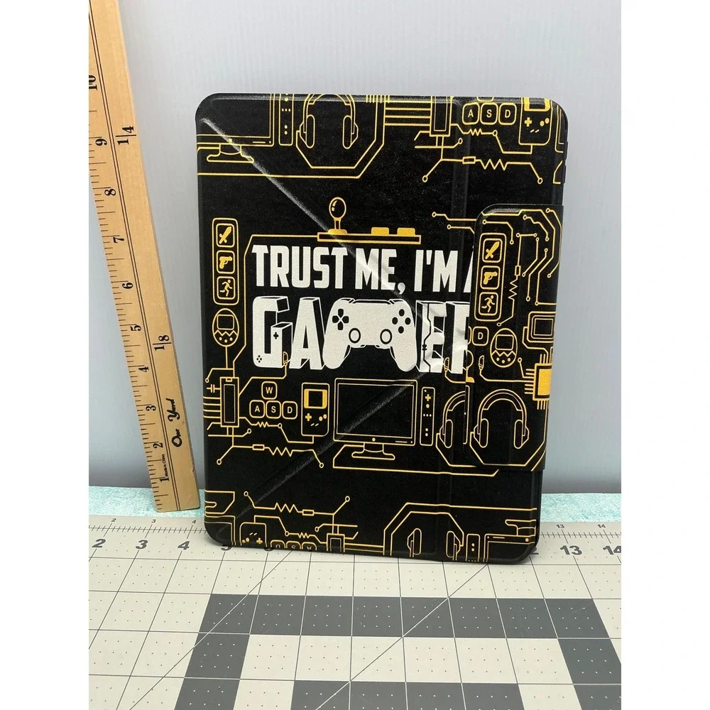 Trust Me‎ I'm A Gamer iPad Pro 11 Case Black Gold Folding Stand Pencil Holder